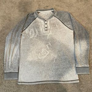 Beautiful Distressed White Gray Harbeth Henley Shirt Long Sleeve
